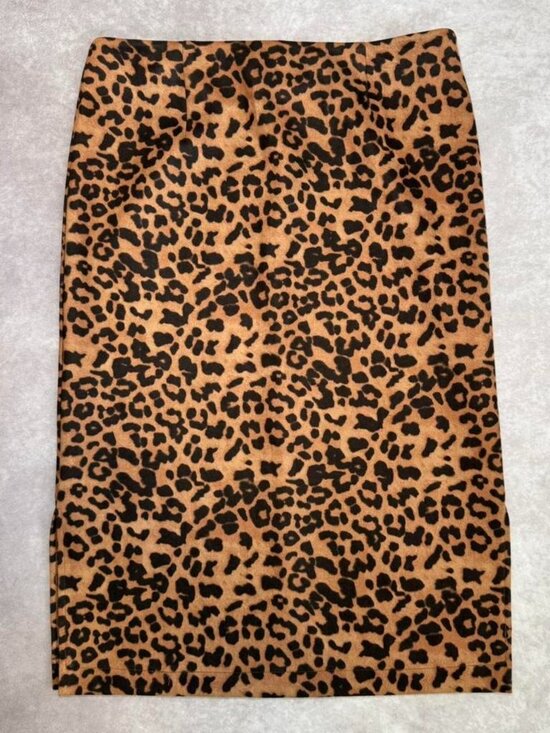 Eric Dresses & Skirts - Leopard Print Pencil Skirt - Black and Tan